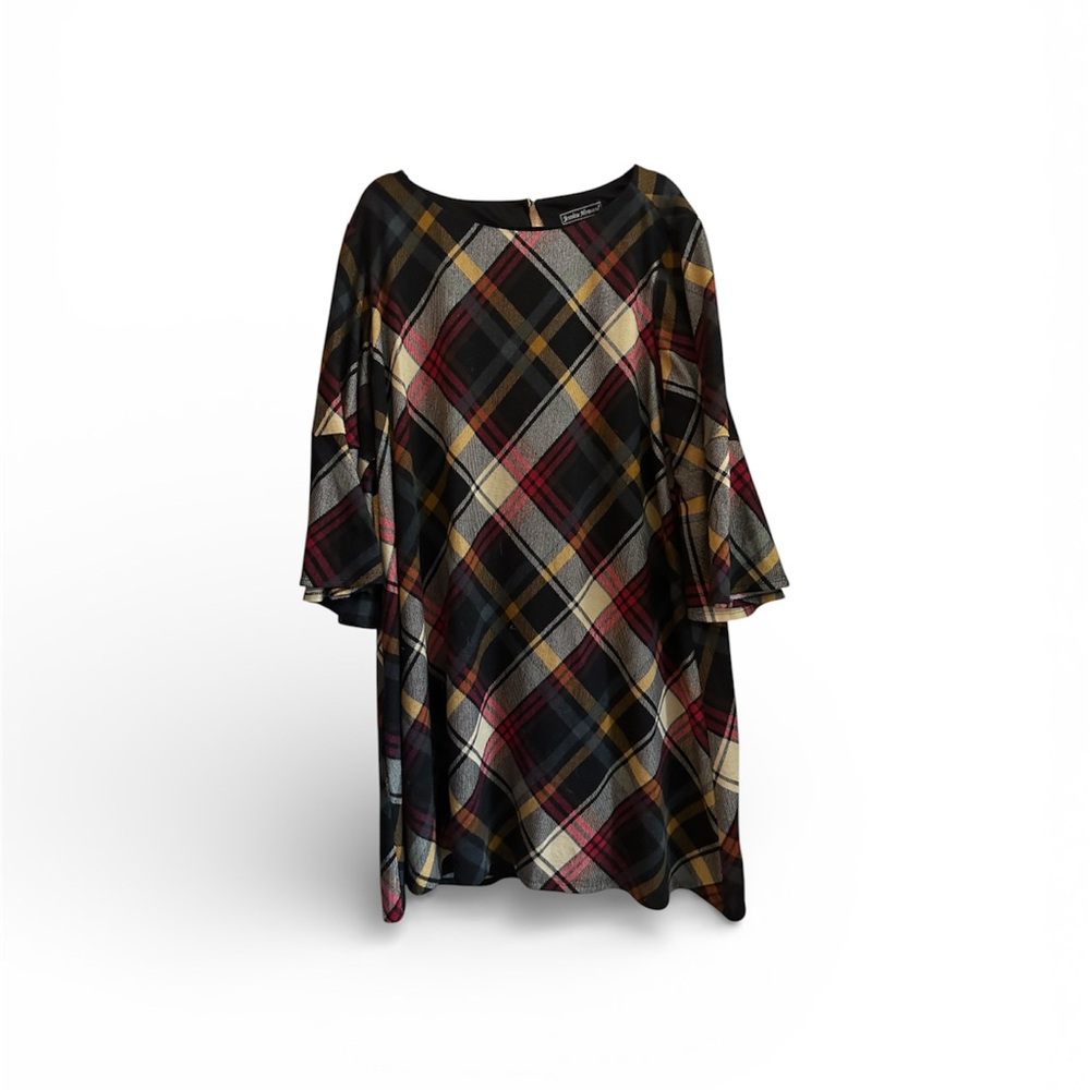 Jessica Howard's Women's size 3X Plaid Bell Sleeve Dress
